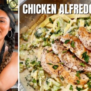 KETO & LOW CARB PASTA! How To Make Creamy Chicken Alfredo Recipe 🍝