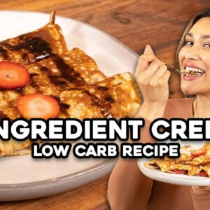 2 Ingredient High Protein Low Carb Crepes | I Ate These to Lose Weight I These are a Game Changer!